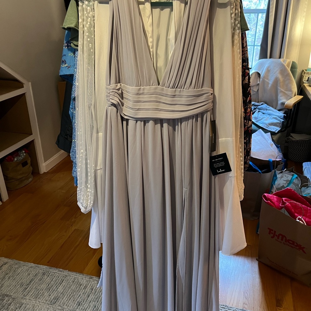Lulu's Lavender Pleated Wedding Dress